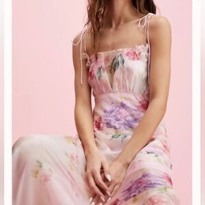 Free People FOR LOVE & LEMONS Lisa Bouquet Garden Floral Watercolor Maxi Dress